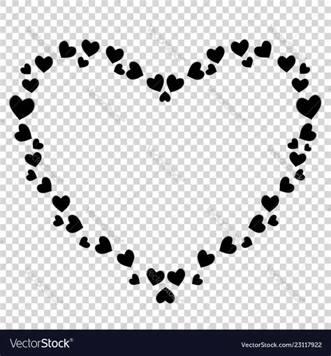 Cute Black Heart Shaped Border For Valentine Love Vector Image