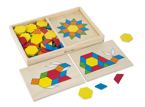 Wooden Pattern Blocks And Boards Classic Toy Melissa And Doug