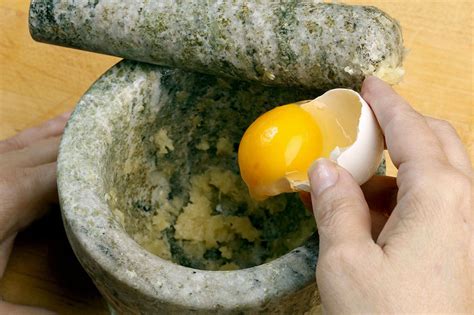 Aioli Make Garlic Mayonnaise Old School With Mortar Pestle