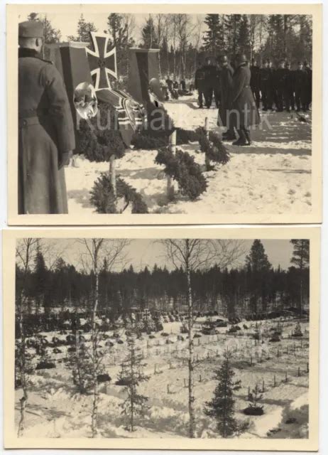 B Foto Wehrmacht Gebirgsj Ger Finnland Ost Karelien Beerdigung Kia