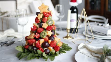 Diy Christmas Fruit Tree How To Make Edible Fruit Arrangement Youtube