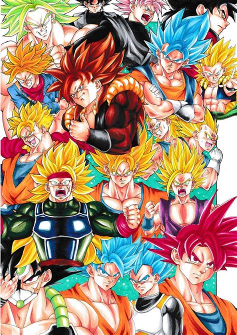 Here's an awesome video showing all character transformation. Dragonball Z/GT Transformation | Dragonball Action ...