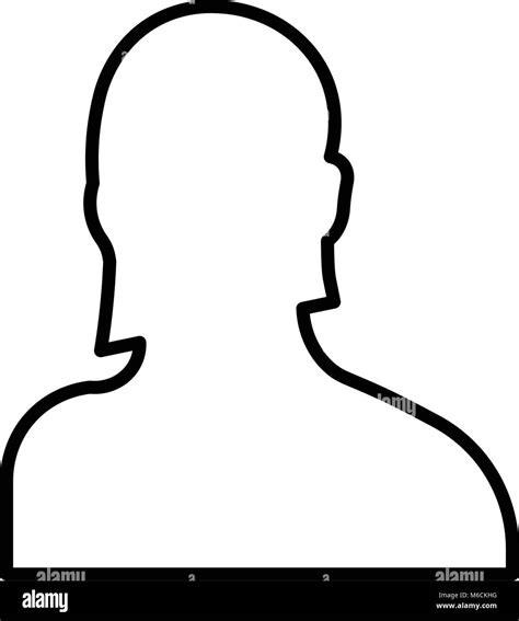 Female Headshot Silhouette Outline On White Background Stock Vector