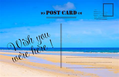 Wish You Were Here Summer Vacation Postcard Stock Image Image Of