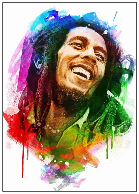 Music Reggae Bob Marley Poster Coated Paper Clear Painting Wall Art