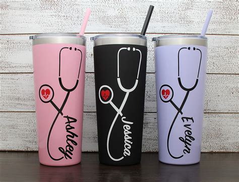22 Oz Nurses Personalized Stainless Steel Tumbler With