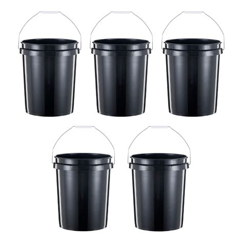 United Solutions 5 Gal Utility Plastic Bucket With Handle Black