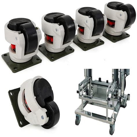 Tfcfl Pack Of 4 Leveling Casters Height Adjustable Gd 60f Plate Mounted