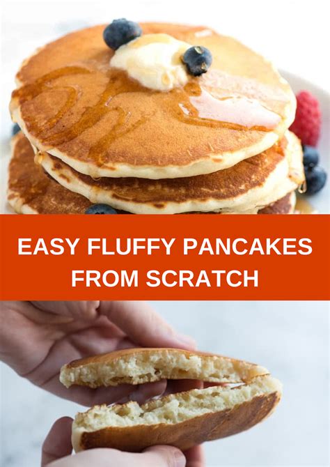 Easy Fluffy Pancakes From Scratch Recipes Food Pancakes