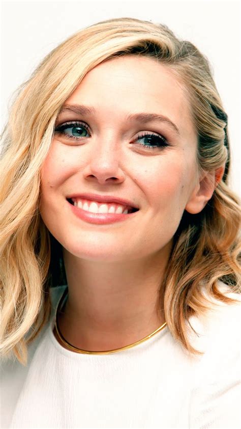 Beautiful Smile Looking Away Elizabeth Olsen 720x1280 Wallpaper