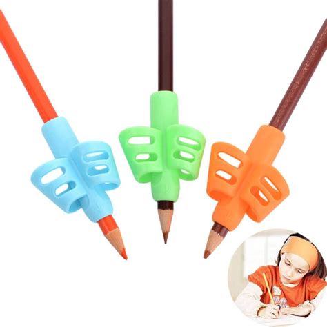 Two Finger Silicone Grip Non Toxic Pencil Holder Children Soft Tools