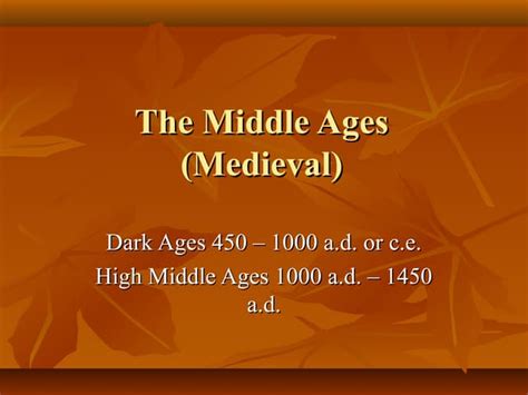 The Middle Ages Ppt