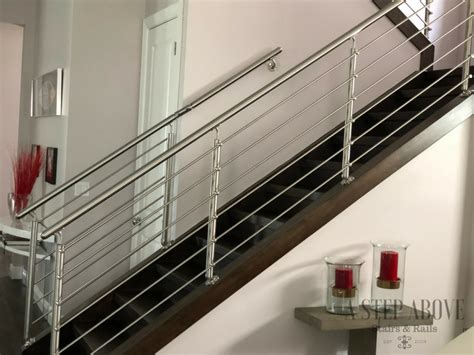 Modern Stair Railing With Stainless Steel Rods — A Step Above Stairs