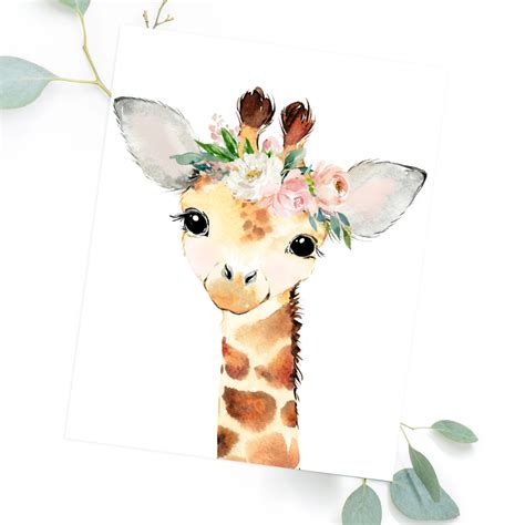 Blush Safari Set Of 6 Instant Download Blushed Collection Giraffe