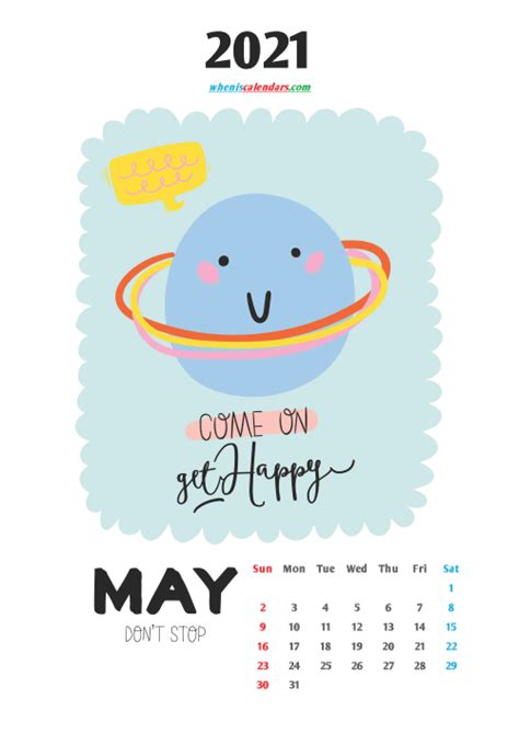 Calendar For Kids Printable May 2021 Premium Calendar For Kids