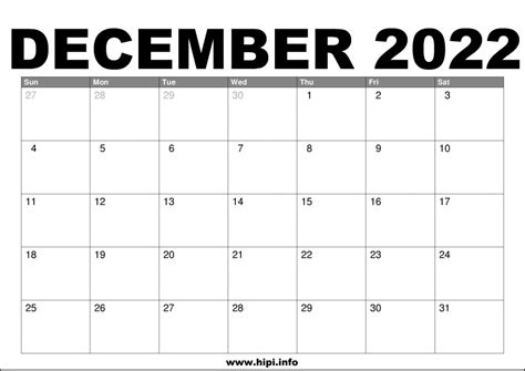 Free Printable December 2022 Calendars Wiki Calendar December 2022