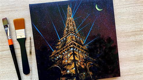 Eiffel Tower Acrylic Painting Easy Acrylic Painting Daily Challenge