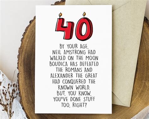 Funny 40th Birthday Card Printable 40th Birthday T For Men Etsy Uk