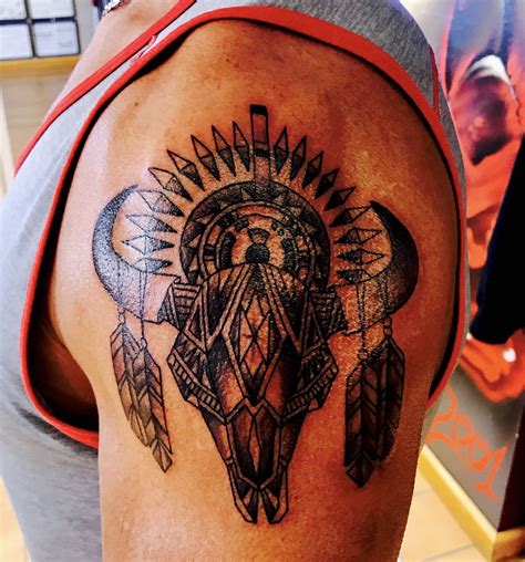 Buffalo Skull Lakota Style Forearm Band Tattoos Mary Tattoo Band Tattoo
