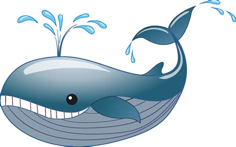 Animal Outline Clipart Whale With Water Spout Black White Outline