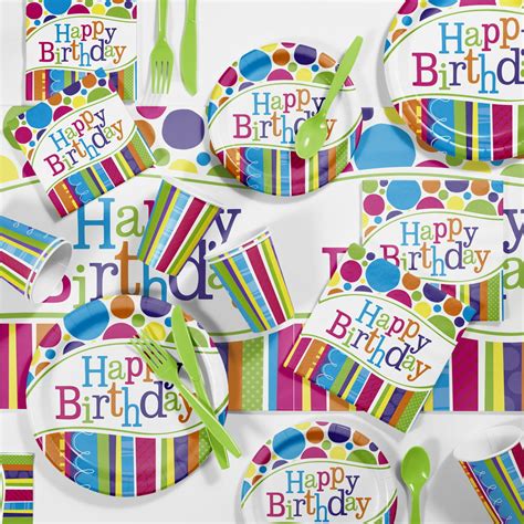 Bright And Bold Birthday Party Supplies Kit Serves 8 Guests Walmart