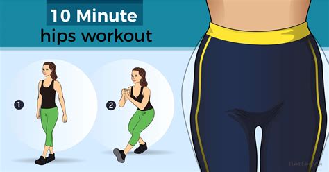 Your feet should be roughly twice your hip width. Shape your hips in just 10 minutes per workout