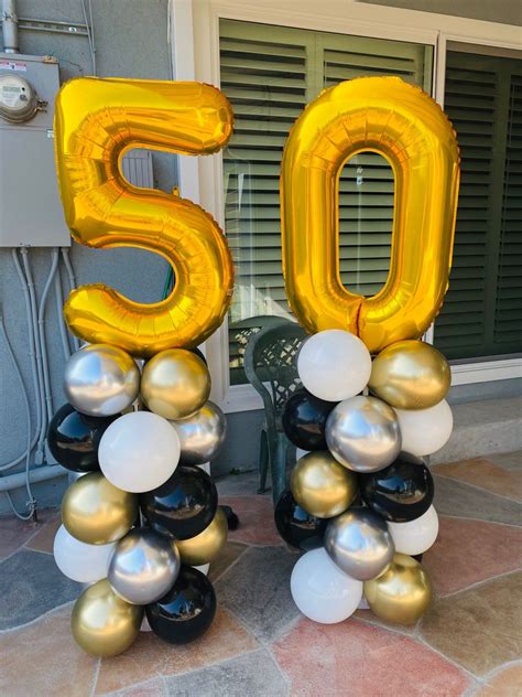 Balloon Columns 50th Birthday Balloons 50th Birthday Decorations
