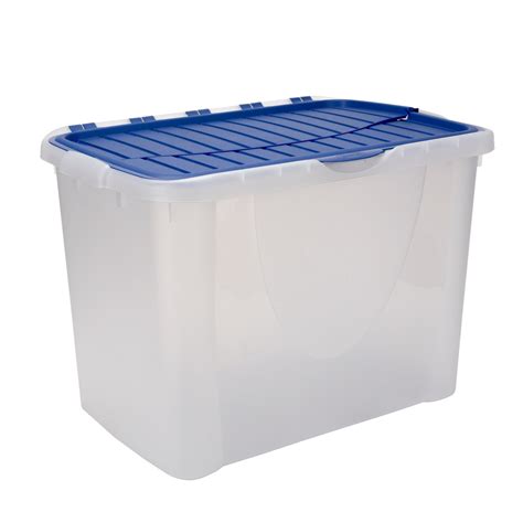 Clear 60l Plastic Storage Box Departments Diy At Bandq