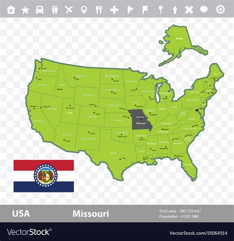 Missouri Flag And Map Royalty Free Vector Image