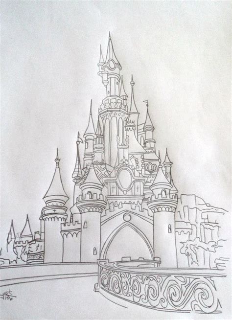 Dessin Au Crayon De Papier Disney Disney Castle Drawing Disney