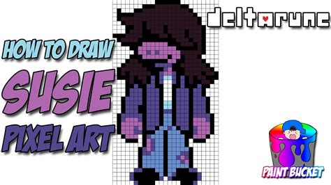 How To Draw Susie From Deltarune Undertale Pixel Art 8 Bit Step By