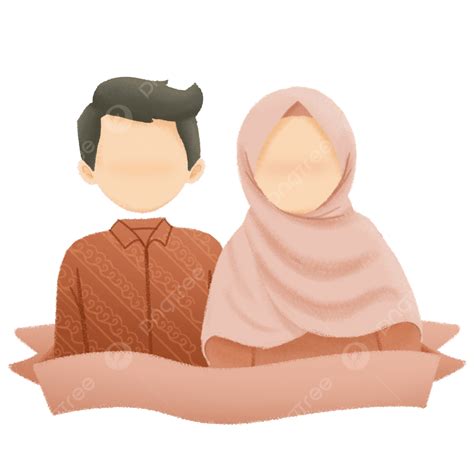 Cute Muslim Couple White Transparent Cute Couple Muslim Illustration