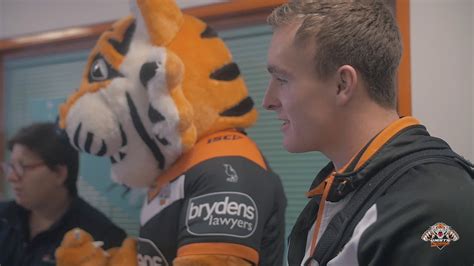 Wests Tigers Players Visit Campbelltown Hospital Youtube