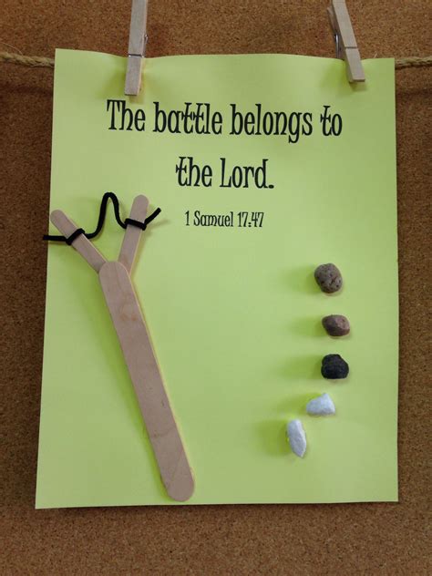 Simple David And Goliath Craft With Small Stones Hot Glue Popsicle