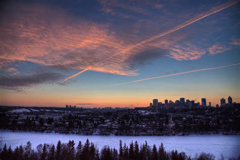 Winter Sunset Over Edmonton Sunset Over Edmonton Alberta I Flickr
