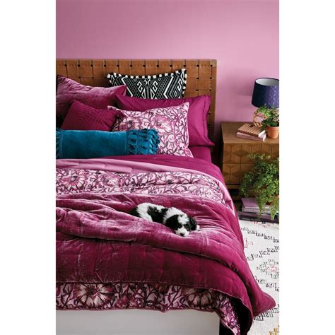 Love In A Mist Printed Velvet Quilt Opalhouse Velvet Quilt Purple