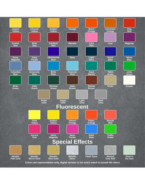 Ink Color Chart — Oimagination