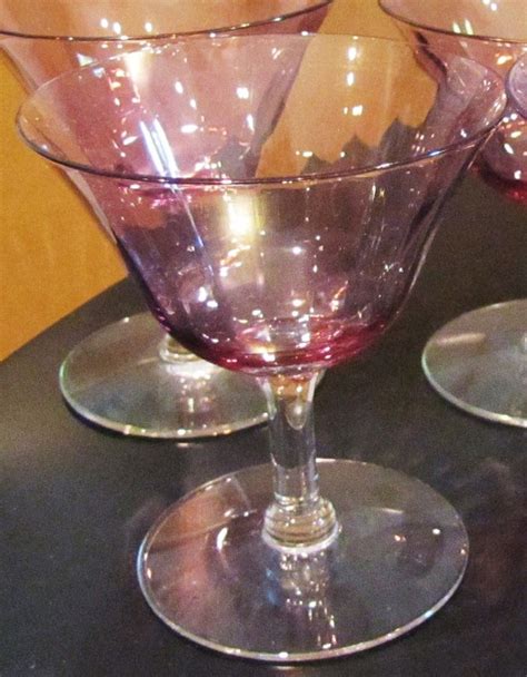 vintage gorgeous pink rose colored drinking glasses by vintagetins