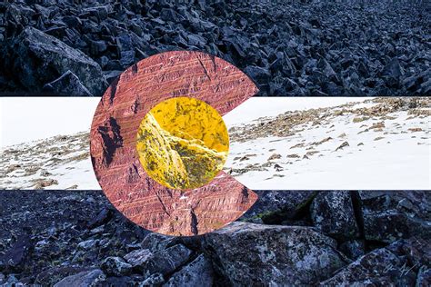 Colorado Flag With Mountains