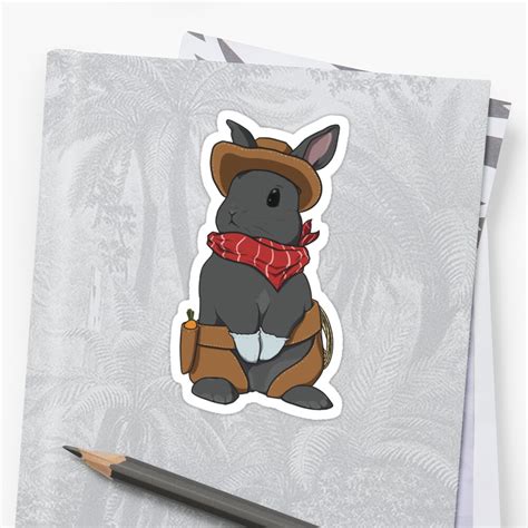 Cowboy Bunny Rabbit Sticker By Causticeichor Redbubble