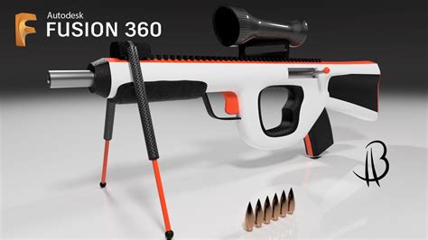 Weapon Design Speedrun 5 Using Autodesk Fusion 360 Rifle Youtube