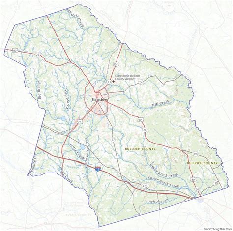 Map Of Bulloch County Georgia
