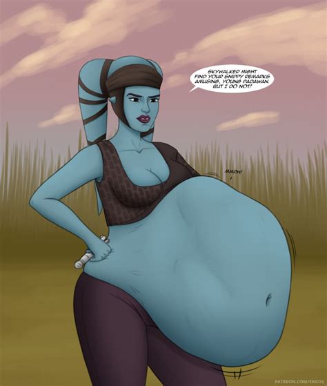 Rule 34 1girls Aayla Secura Alien Belly Belly Bulge Big Belly Big Breasts Blue Skin Breasts