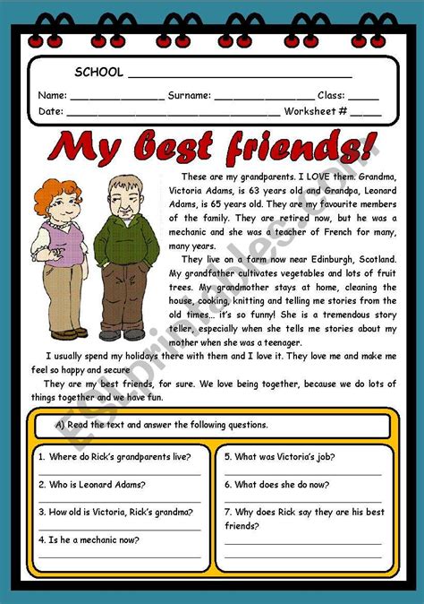 My Best Friends 2 Pages Esl Worksheet By Evelinamaria