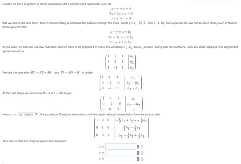 solved usually we have a system of linear equations with a