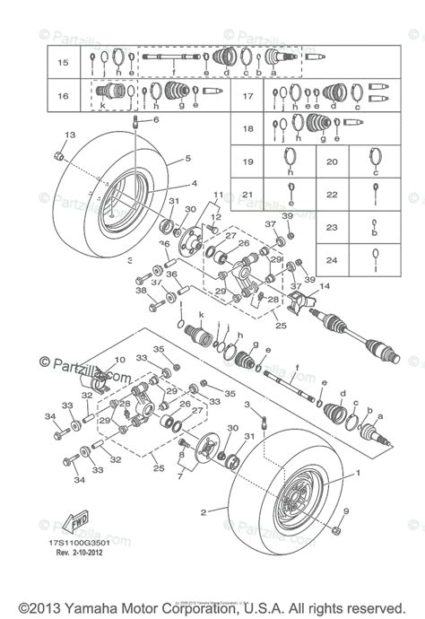 Yamaha Atv 2008 Oem Parts Diagram For Rear Wheel