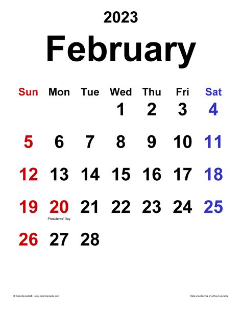 February 2023 Download Calendar