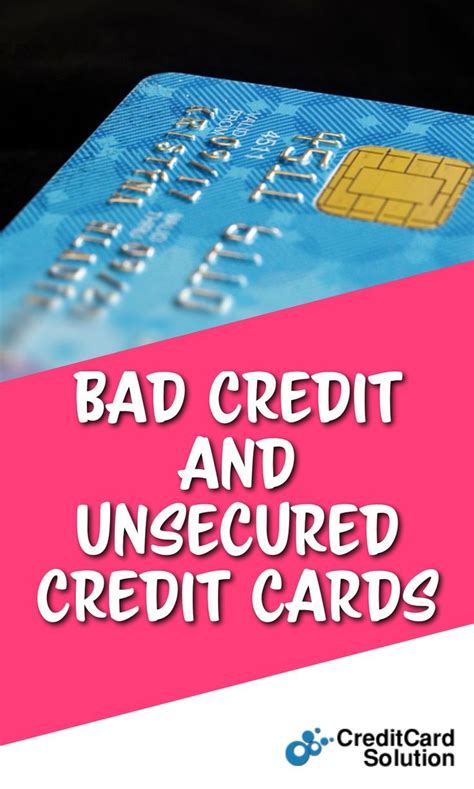 This means your credit card company can't come immediately take your stuff — including your home or car — when you don't pay. Bad Credit and Unsecured Credit Cards - Credit Card Solution Tips and Advice | Bad credit credit ...