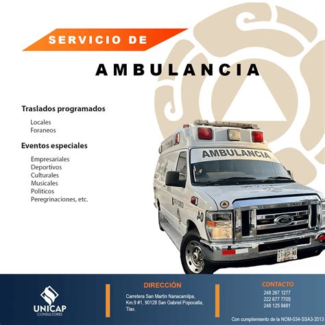 1 servicio de ambulancia particular unicap consultores