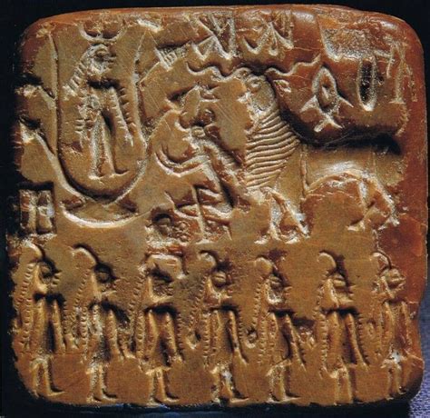 Mohenjodaro Seal Of M 1186a Containing A Super Natural Power Standing